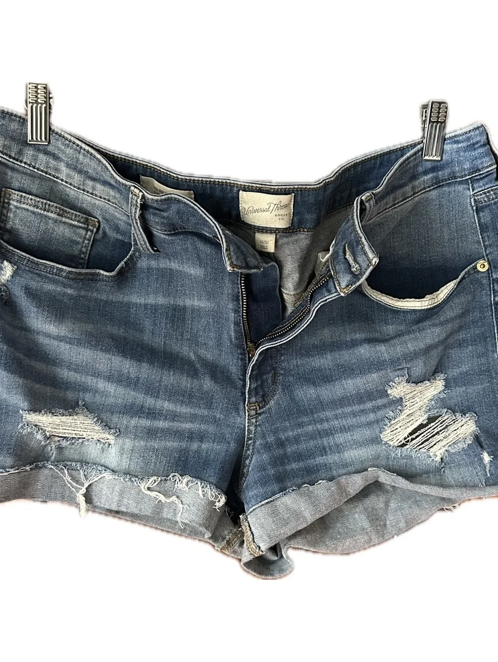 Universal Thread Blue Distressed Jean Shorts Blue Size 16/33